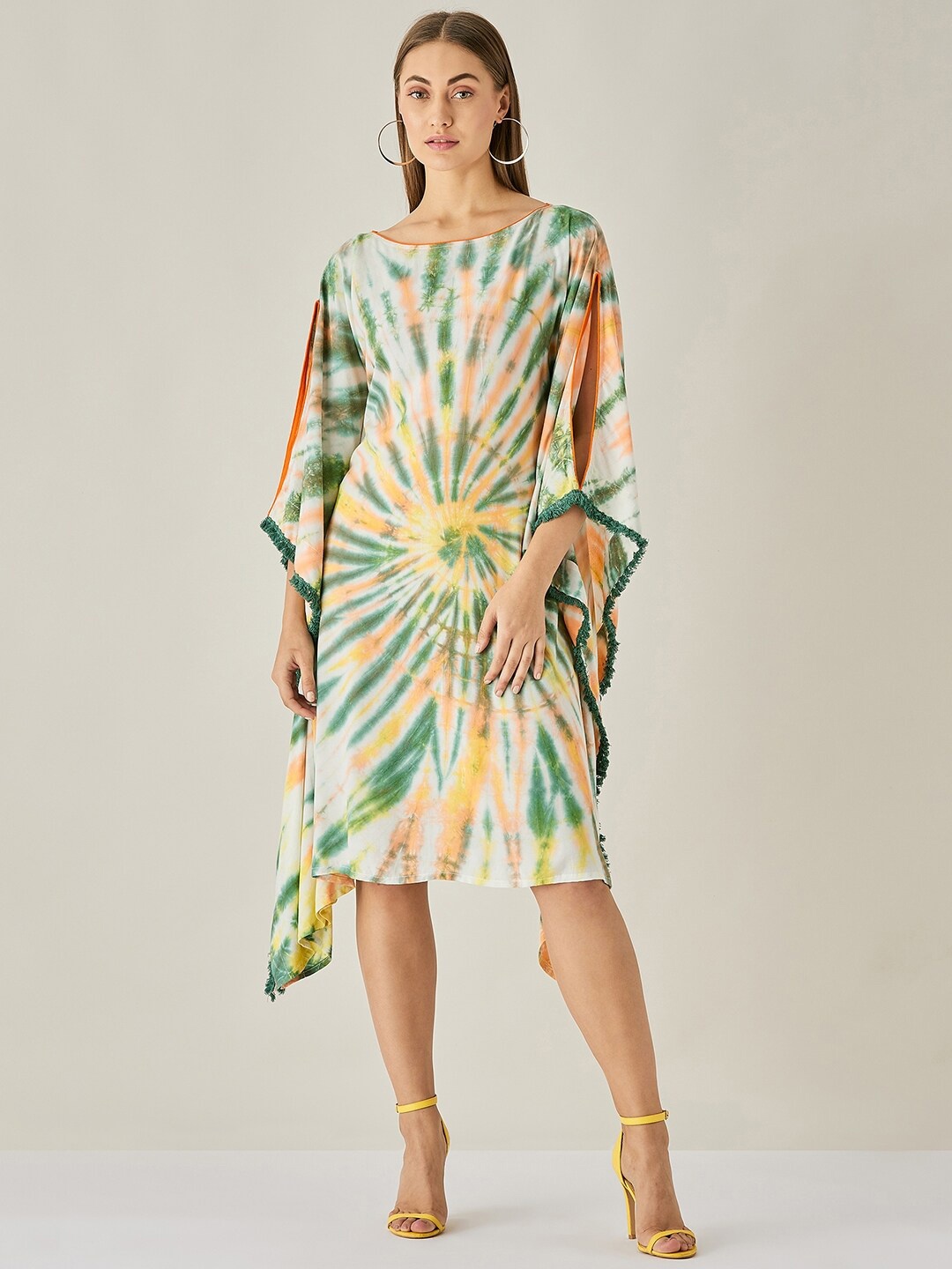 

The Kaftan Company Multicoloured Striped A-Line Dress, Multi