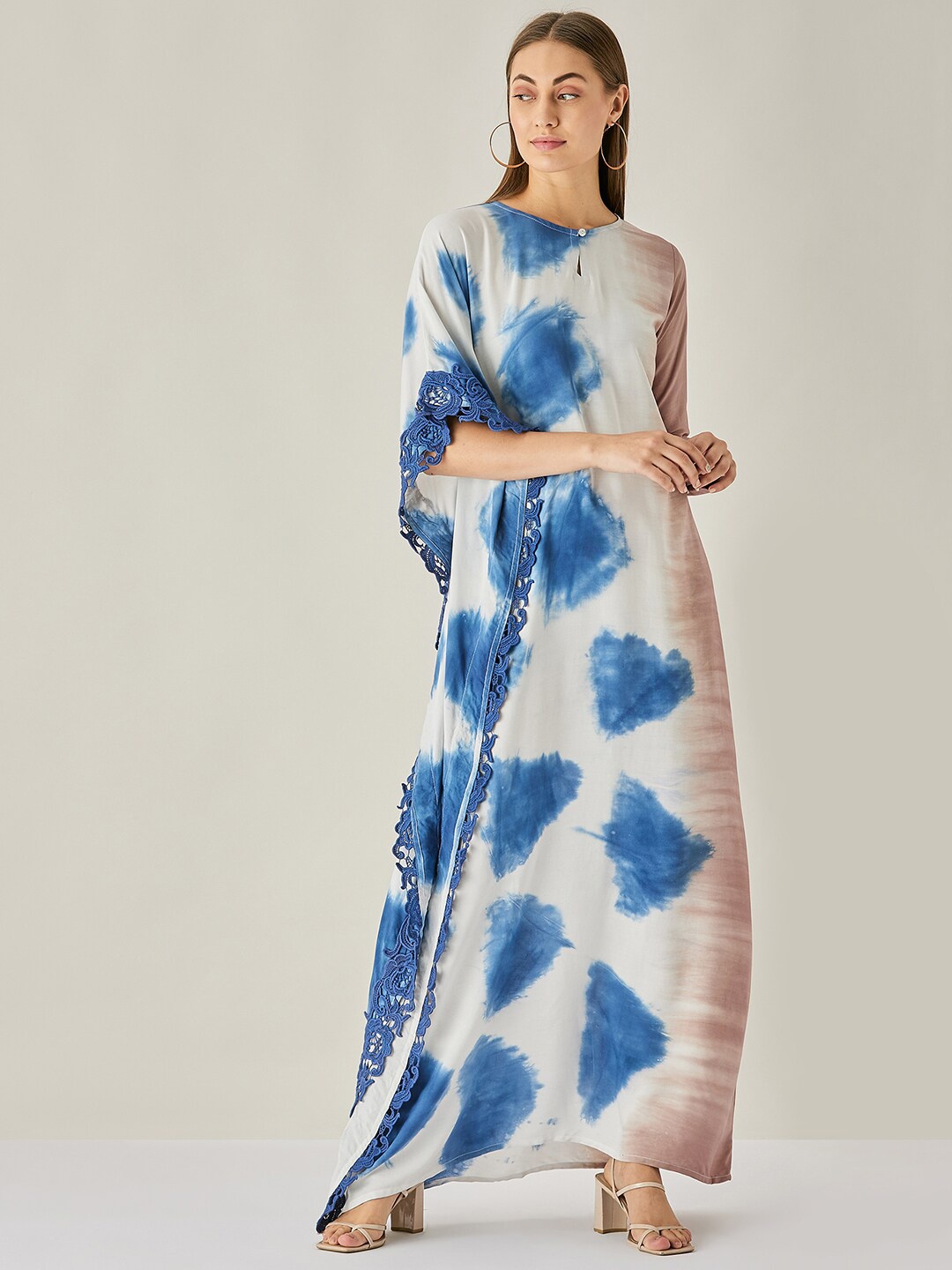 

The Kaftan Company Blue Tie and Dye Dyed Maxi Dress
