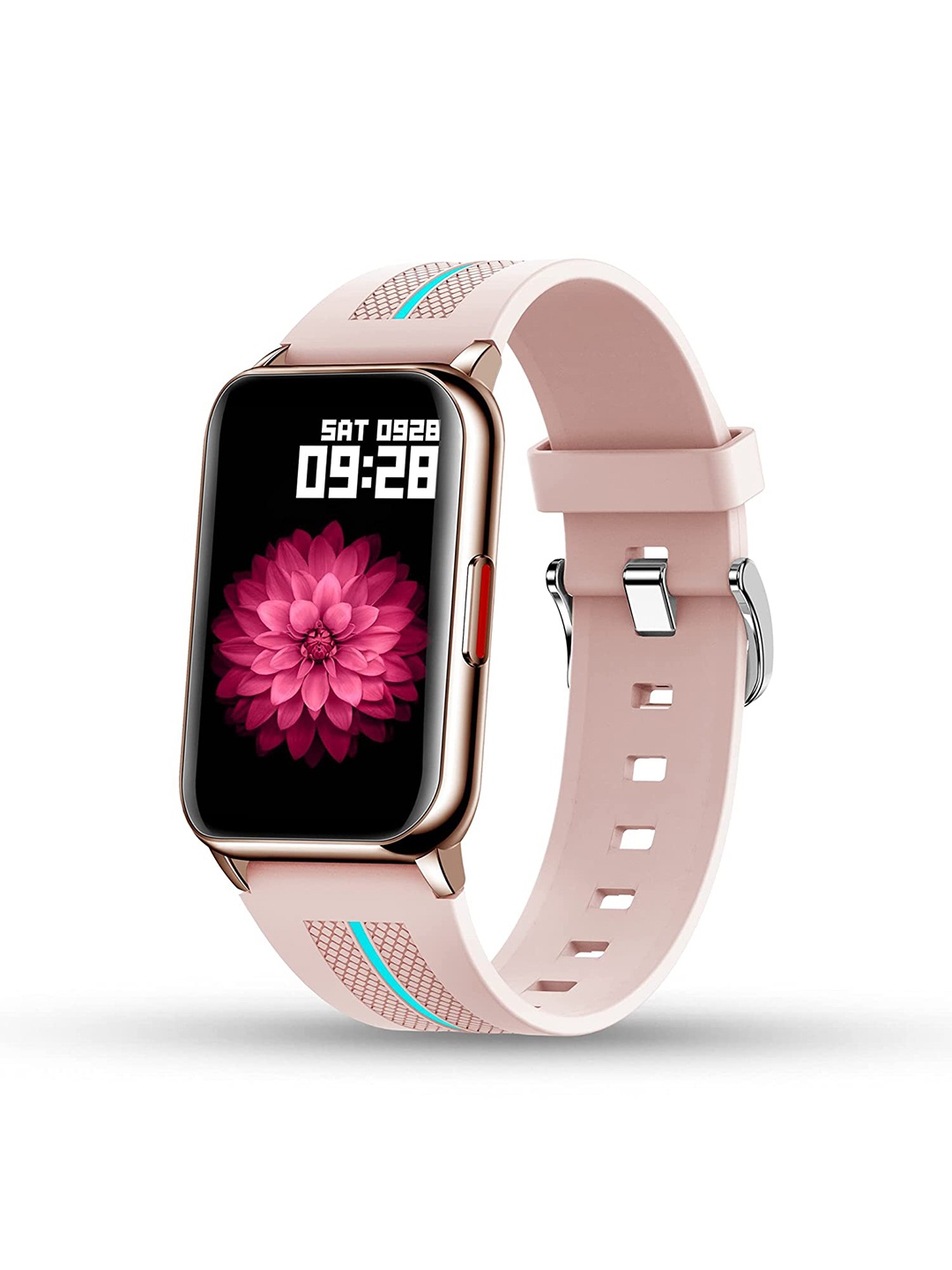 

pebble Aspire Unisex 2.5D Curved Screen Smartwatch with Female Cycle Tracker - Rose Gold