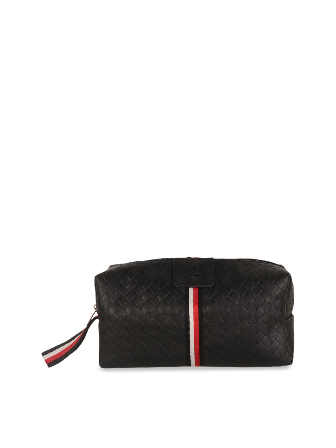 

OsaiZ Unisex Black Woven-Design Multi-Purpose Toiletry Kit