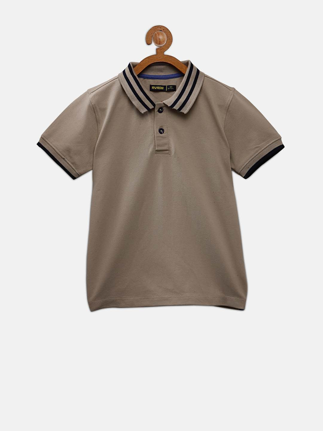 

NYNSH Boys Brown Polo Collar T-shirt