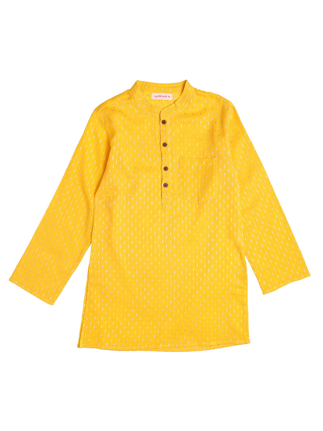 

My Little Lambs Boys Yellow Checked Kurta