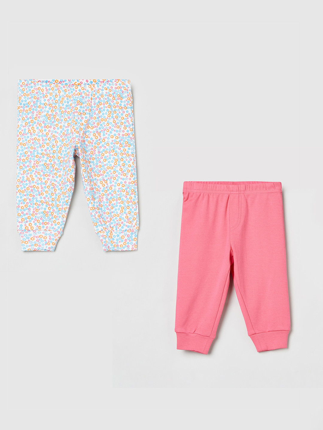 

max Girls Pack Of 2 Printed Pure Cotton Joggers, Multi