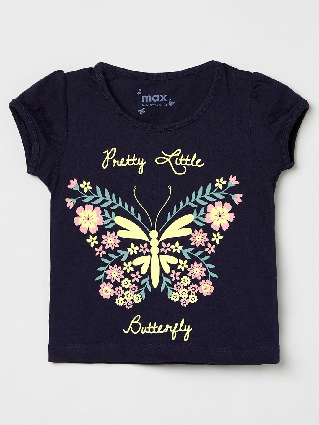 

max Girls Navy Blue Regular Top