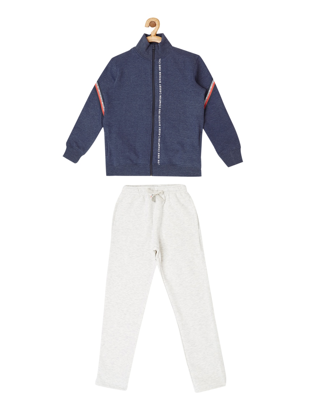

Sweet Dreams Boys Navy Blue & White Solid Track Suit