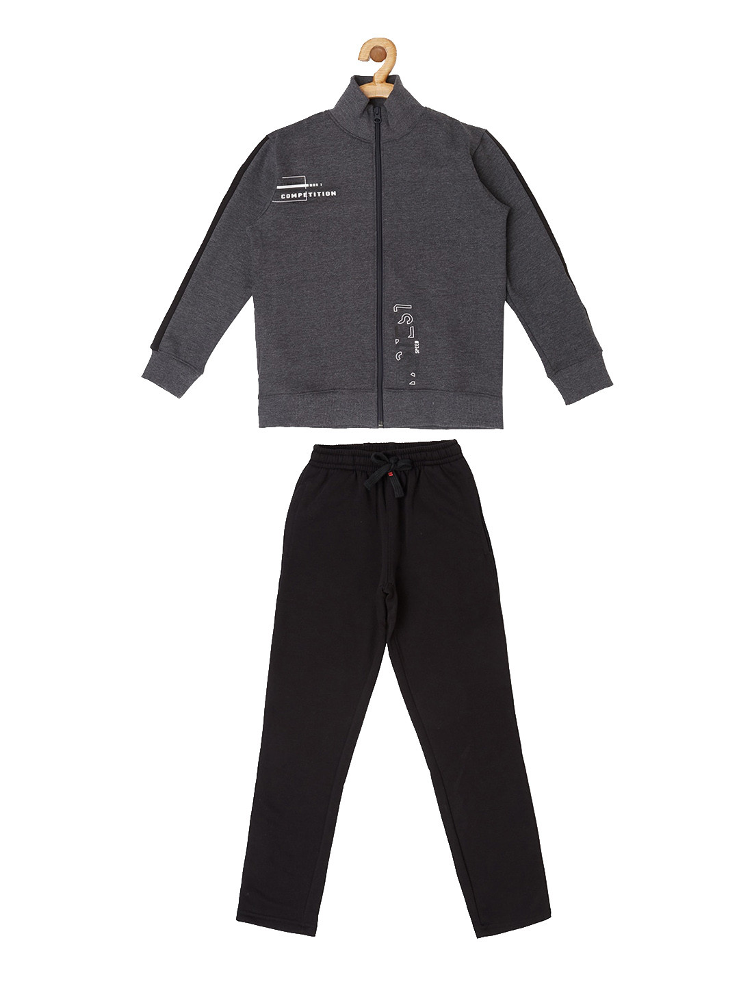 

Sweet Dreams Boys Charcoal Grey & Black Solid Track Suit