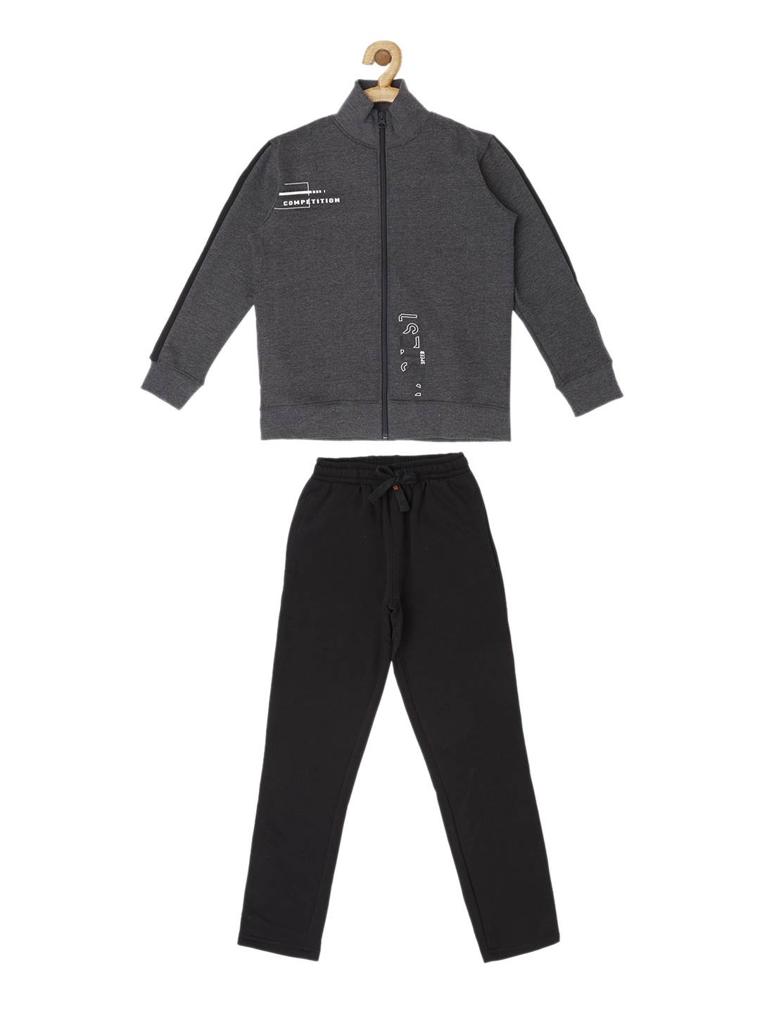 

Sweet Dreams Boys Charcoal Grey & Black Solid Track Suit