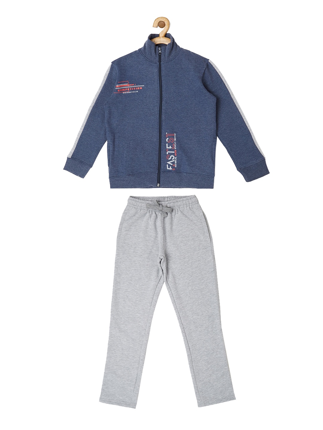 

Sweet Dreams Boys Navy Blue & Grey Solid Track Suit