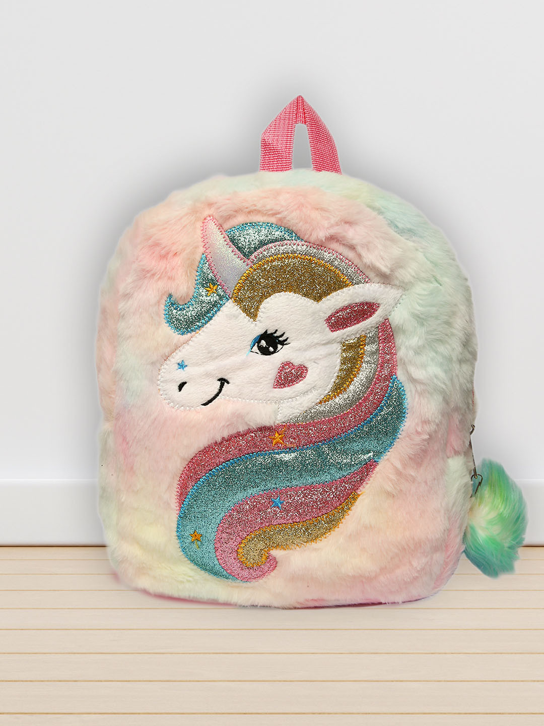 

POPLINS Unisex Kids White & Pink Graphic Fur Backpack