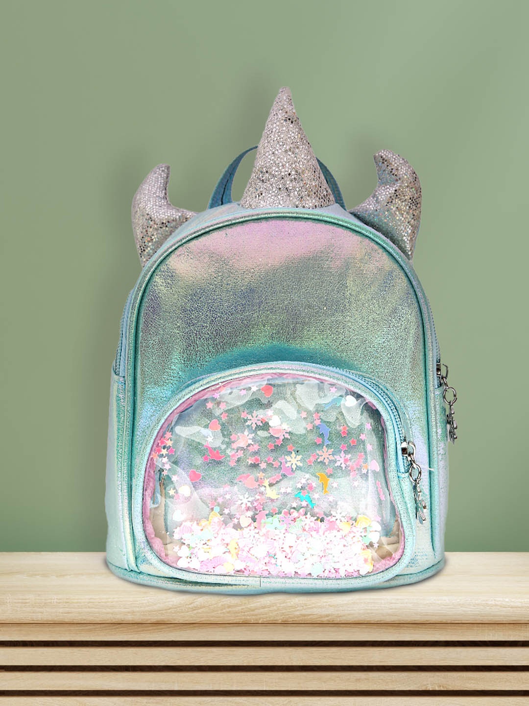 

POPLINS Kids Blue & Silver-Toned Geometric Backpack