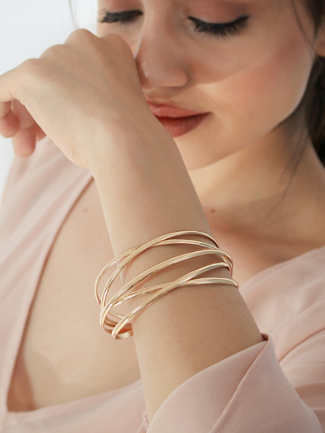 

ToniQ Women Gold-Toned Gold-Plated Cuff Bracelet