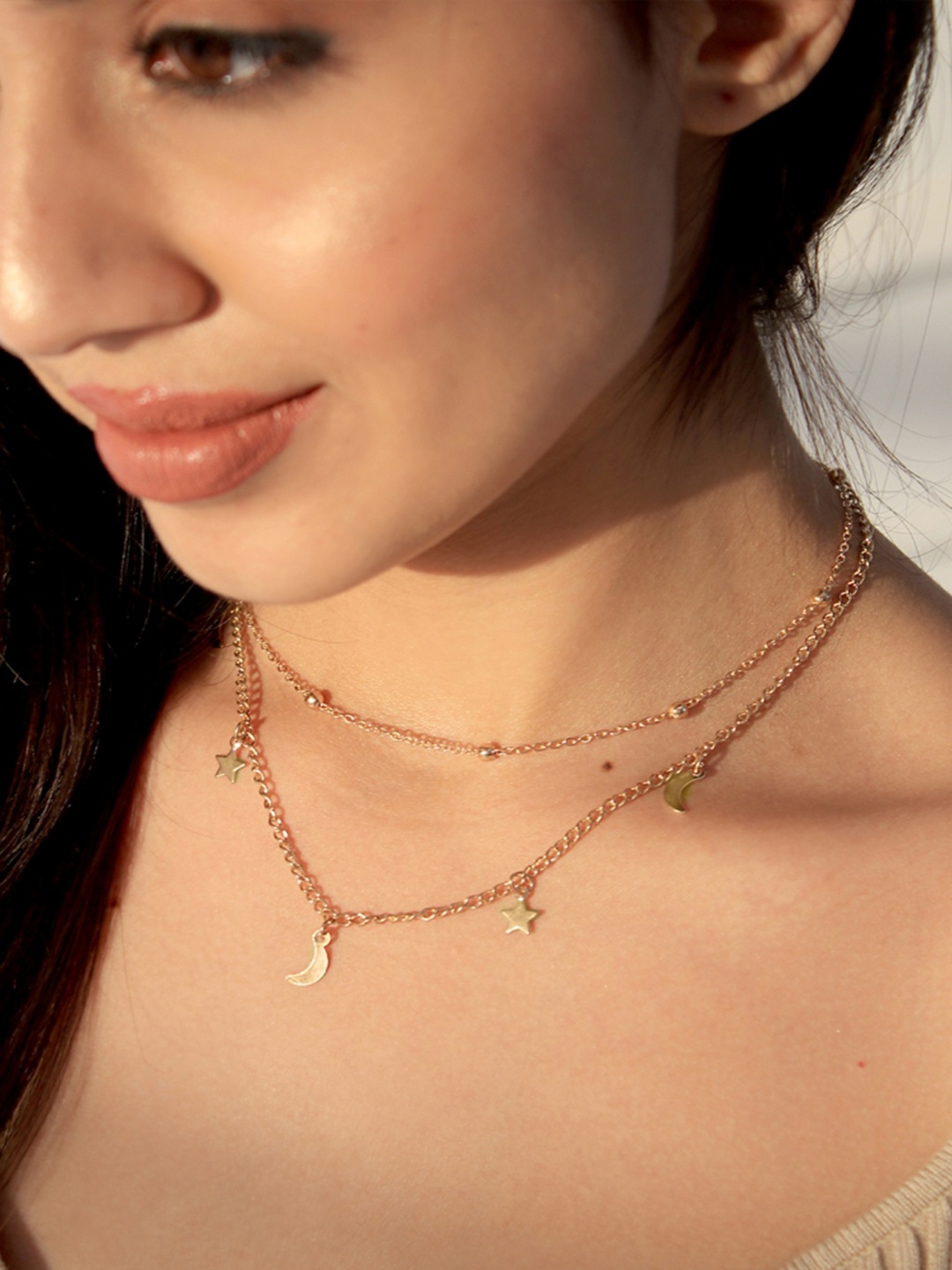 

ToniQ Set of 4 Gold-Toned Brass Gold-Plated Layered Necklace