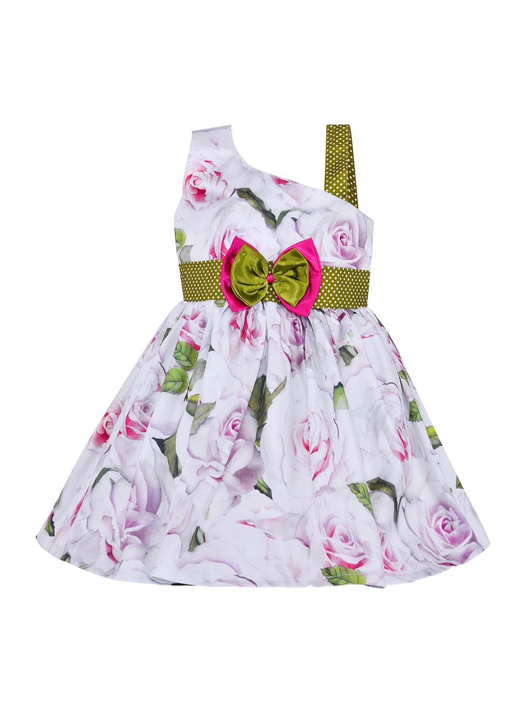 

Wish Karo Girls Off White & Green Floral Dress