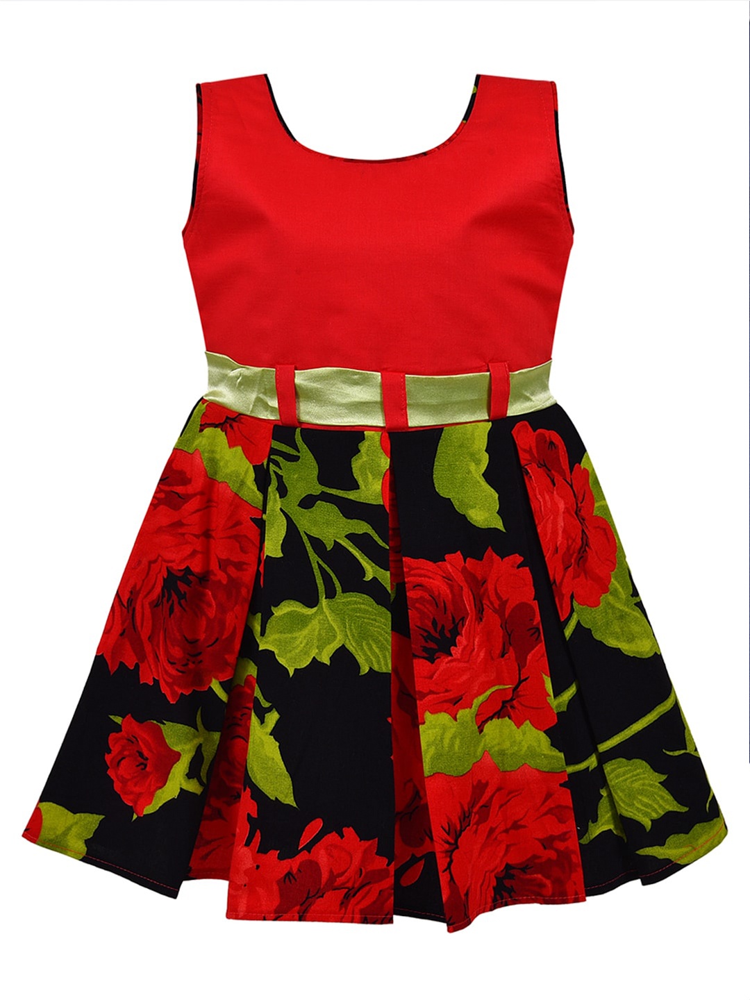 

Wish Karo Red Floral A-Line Dress