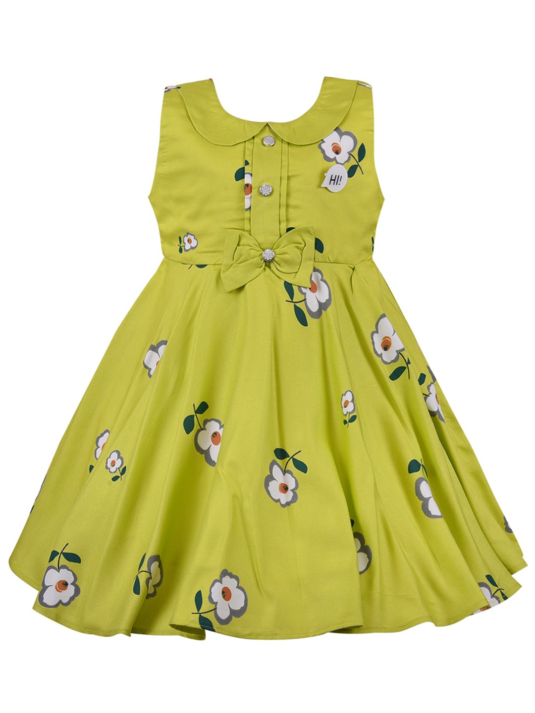 

Wish Karo Green Floral Peter Pan Collar Dress