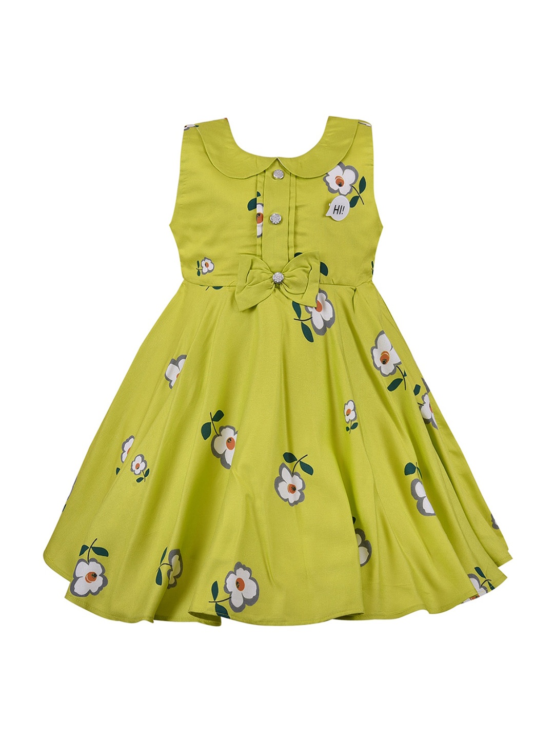 

Wish Karo Green Floral Peter Pan Collar Dress