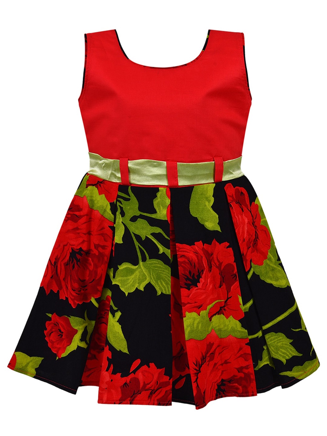 

Wish Karo Red Floral A-Line Dress