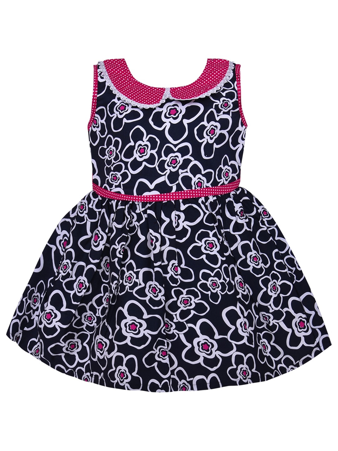 

Wish Karo Navy Blue Peter Pan Collar Dress