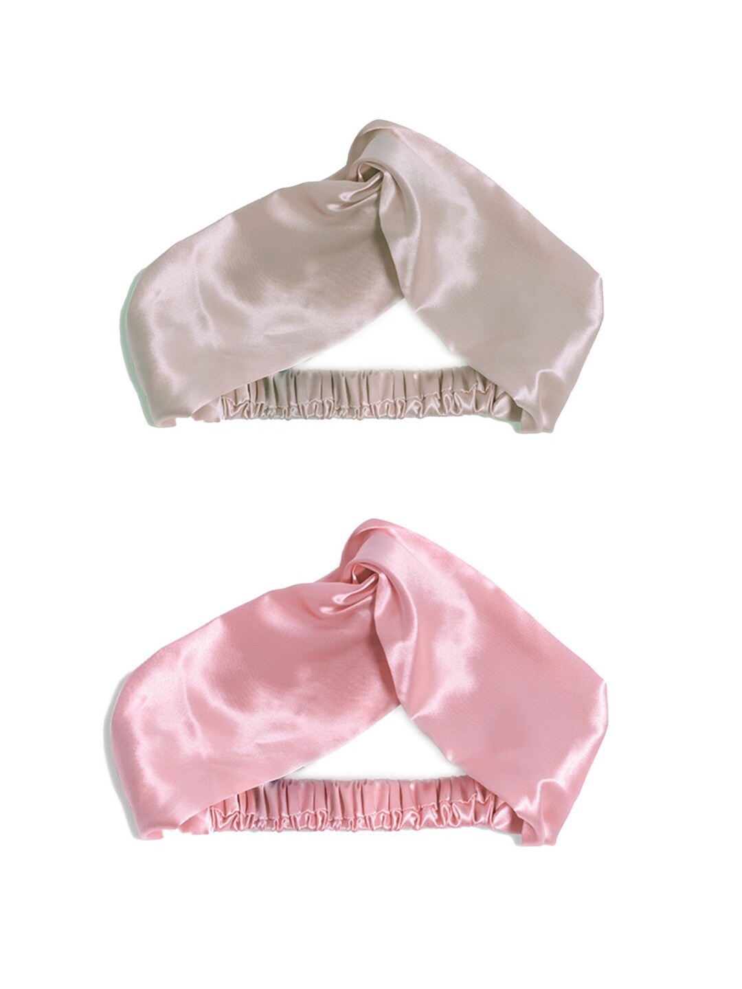 

GUBB Women Rose Gold & Golden Beige Set of 2 Satin Hairbands