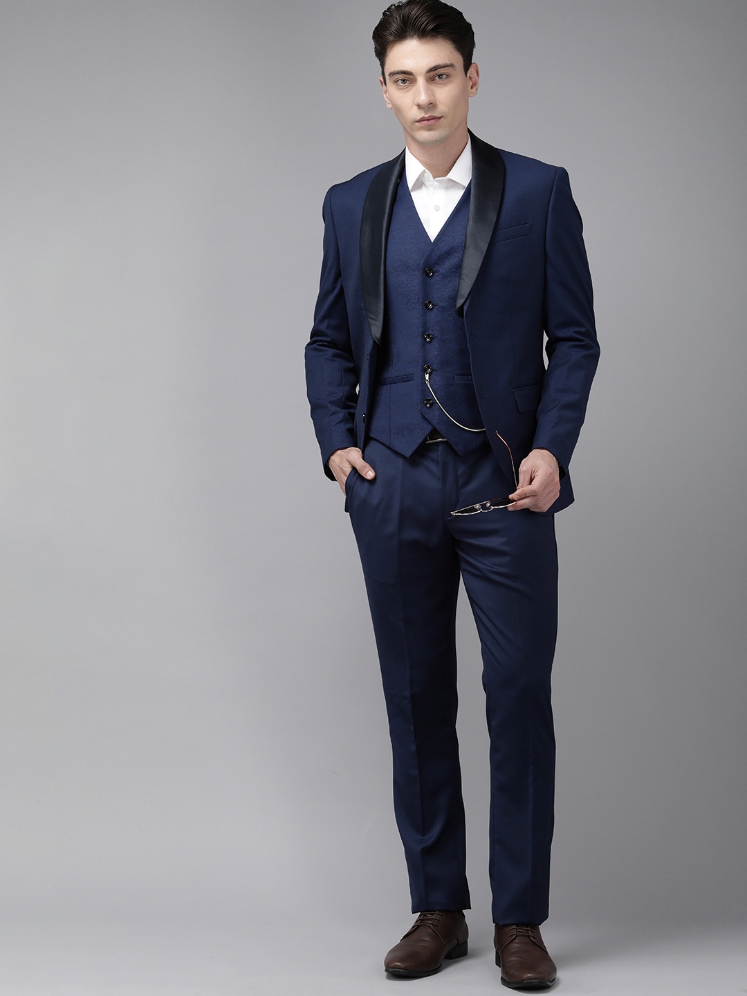 

Blackberrys Men Luxe Slim Fit Formal Suit, Navy blue