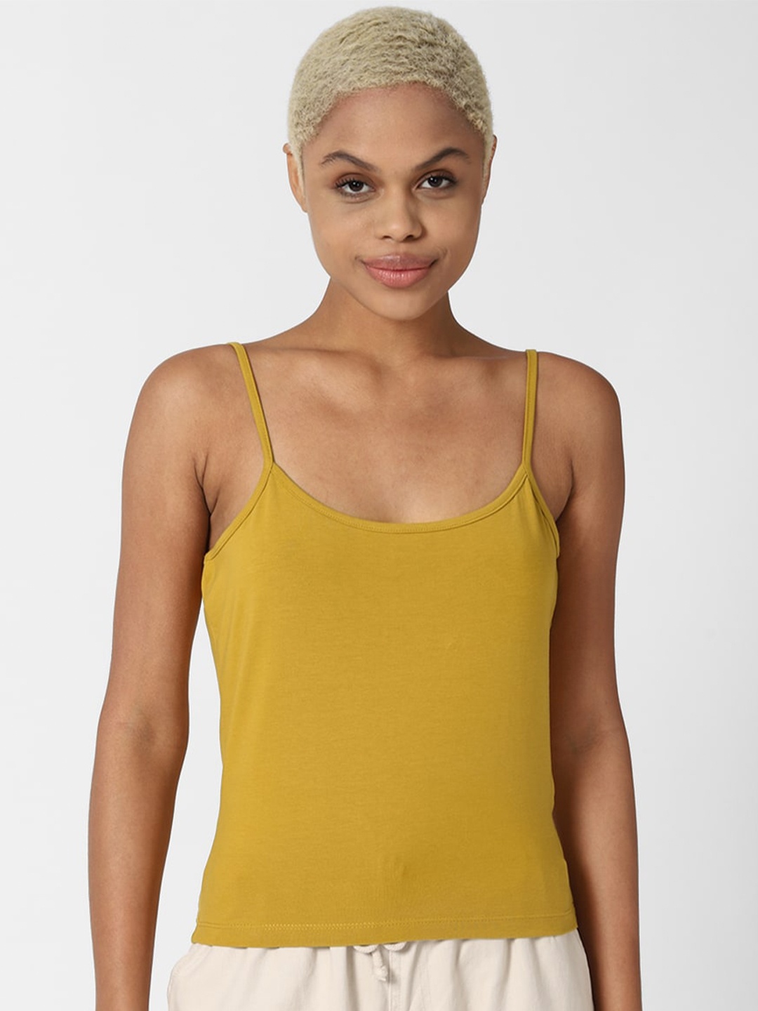 

FOREVER 21 Yellow Solid Camisole