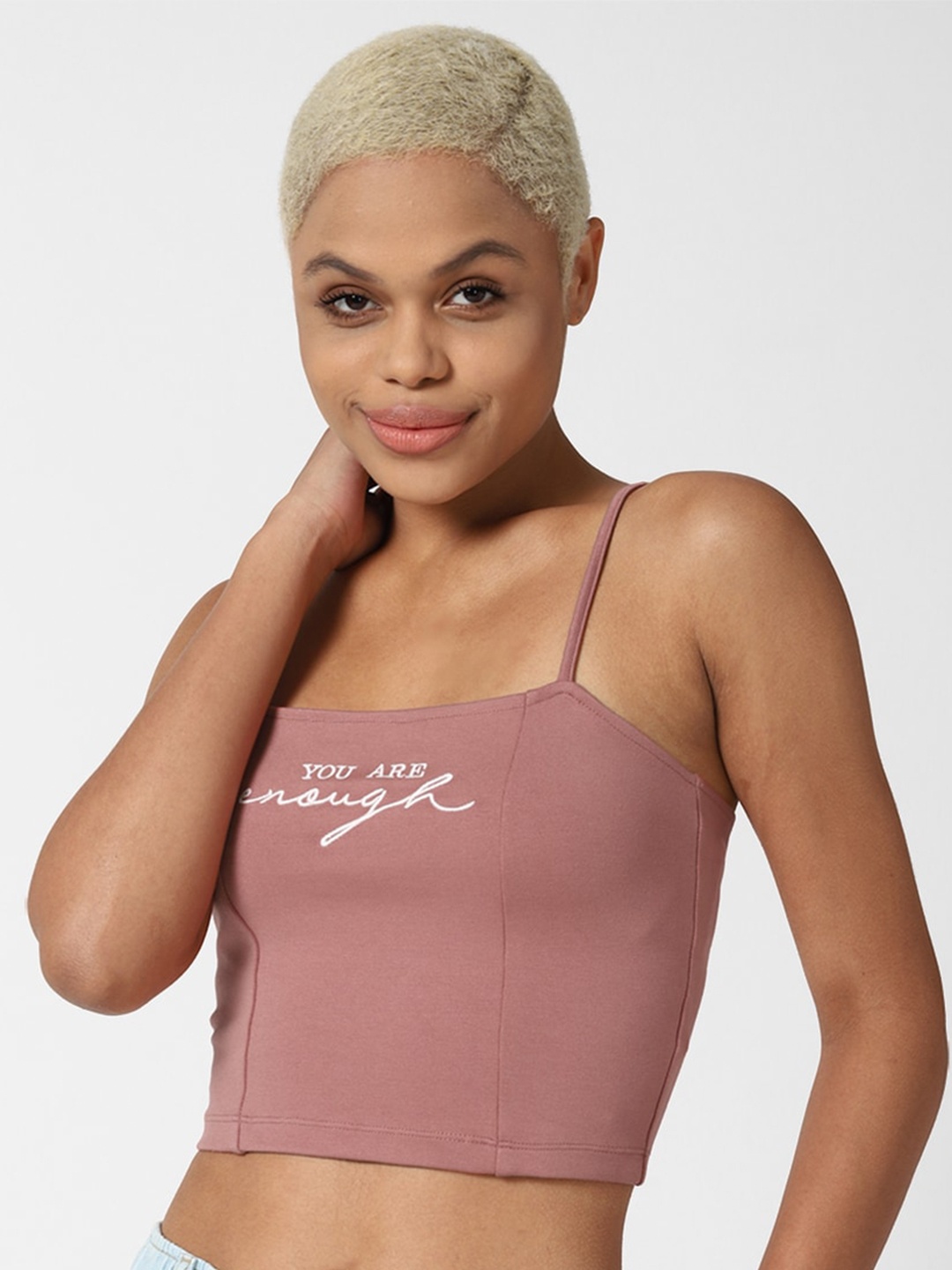 

FOREVER 21 Mauve Fitted Crop Top