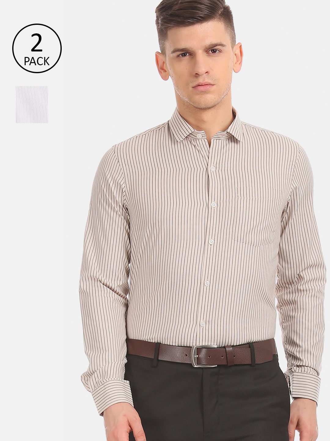 

Excalibur Men Assorted Opaque Striped Casual Shirt