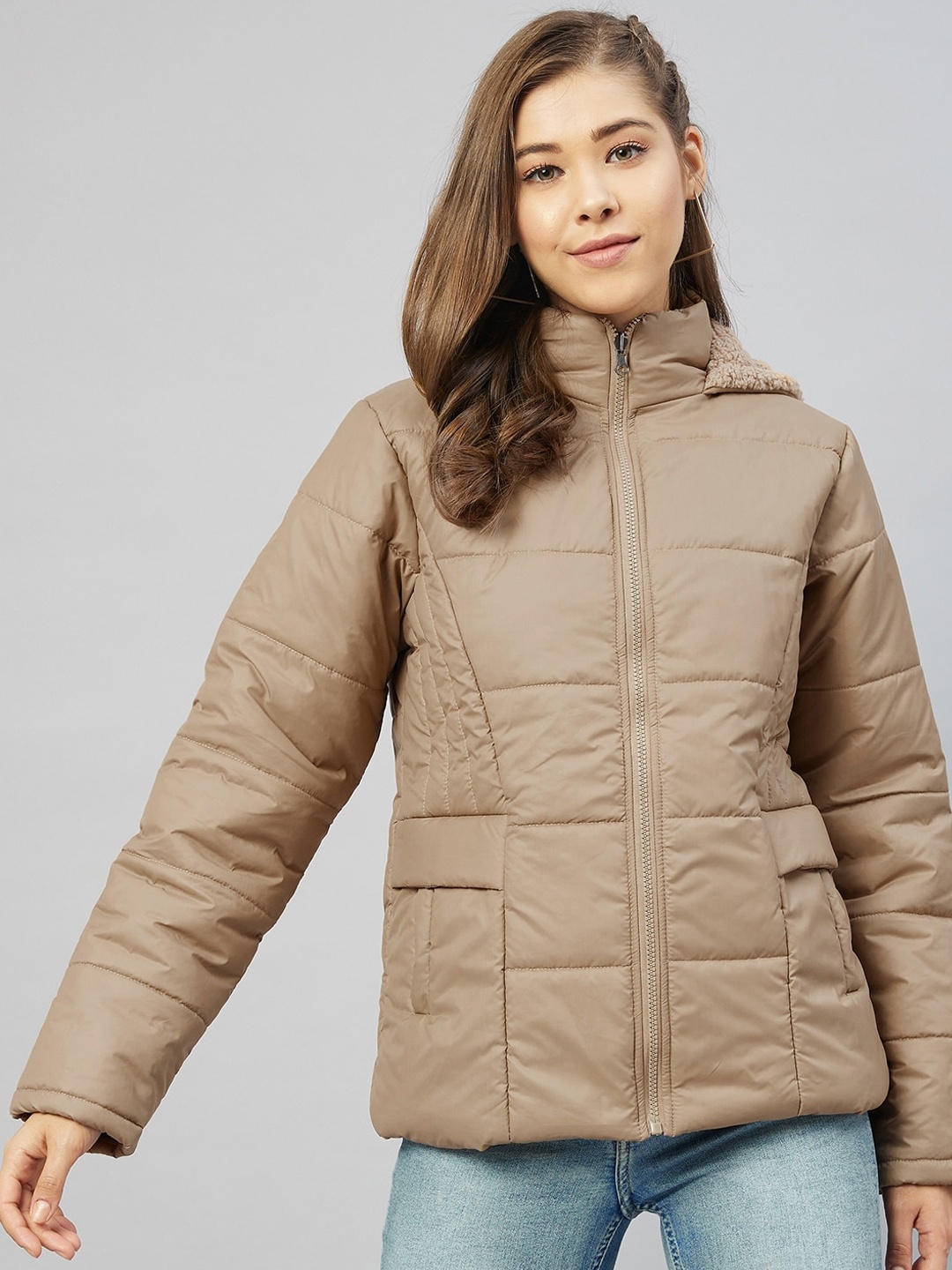 

Marie Claire Women Khaki Puffer Jacket