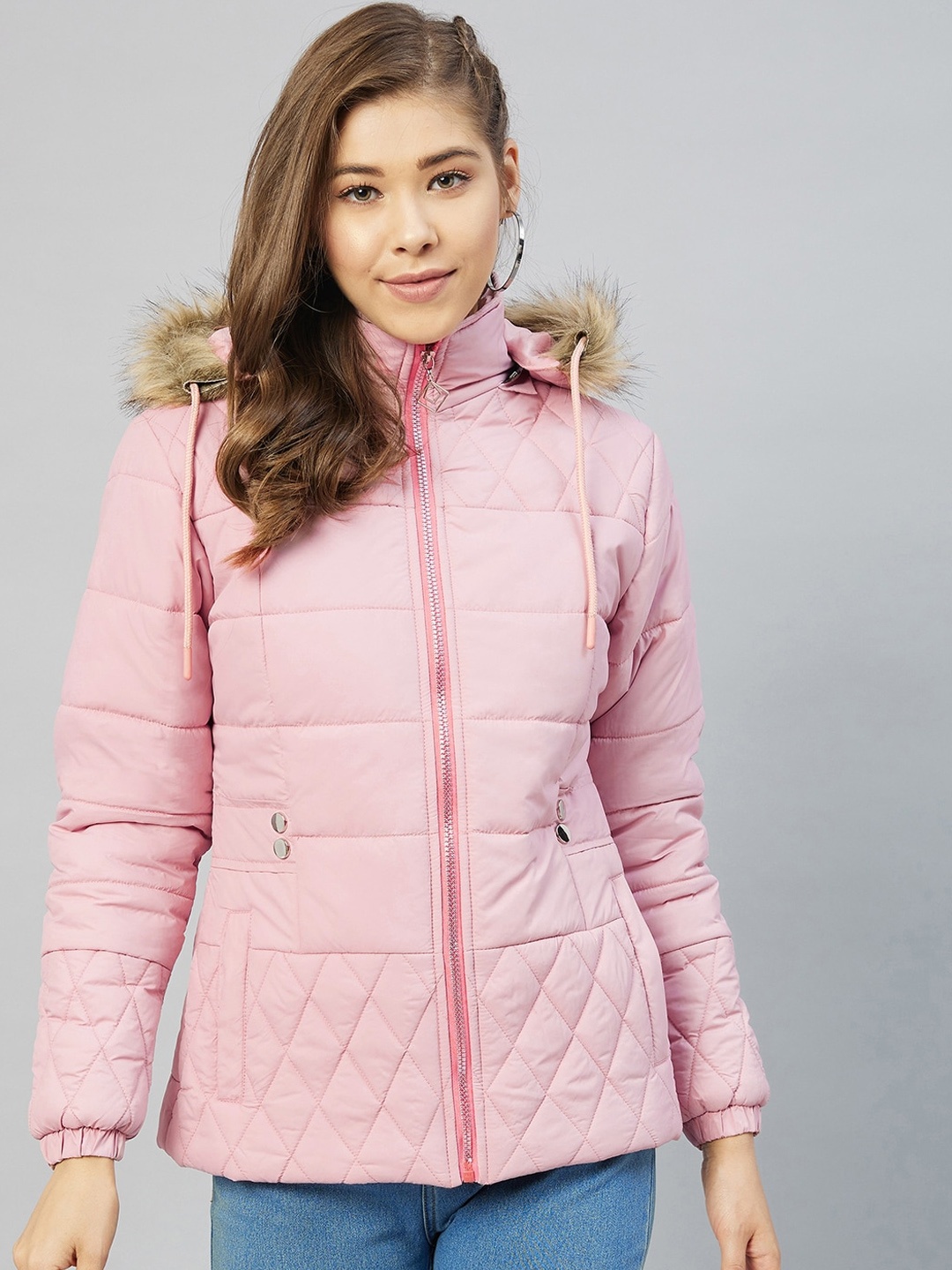

Marie Claire Women Peach-Coloured Puffer Jacket