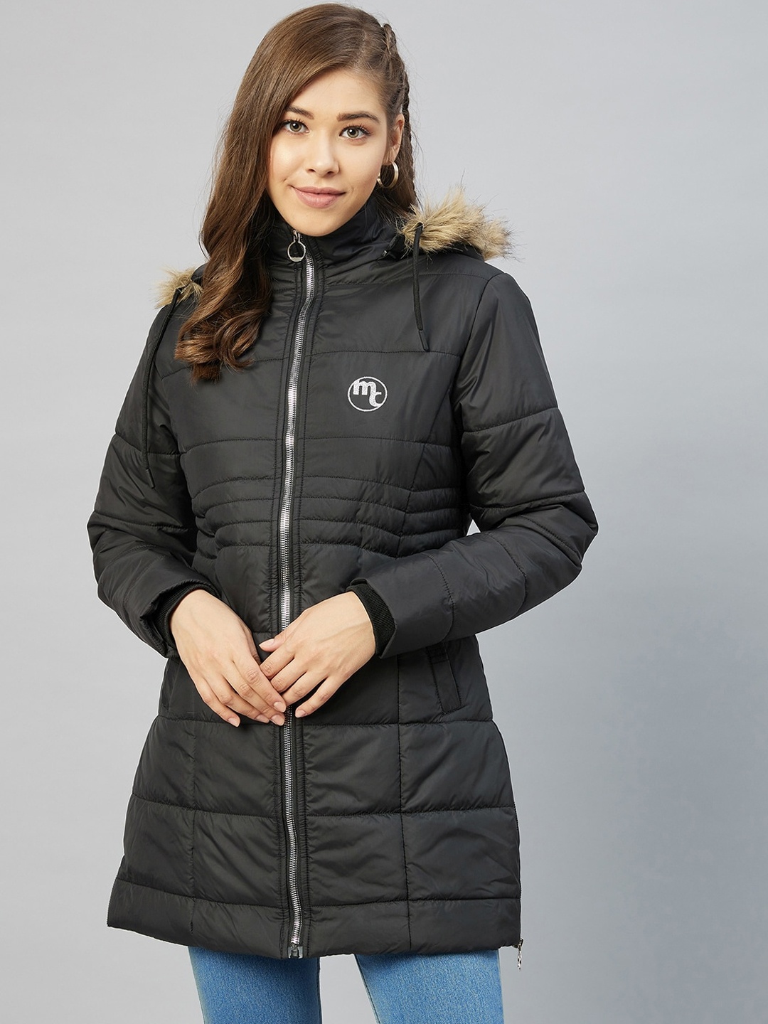 

Marie Claire Women Black Longline Puffer Jacket