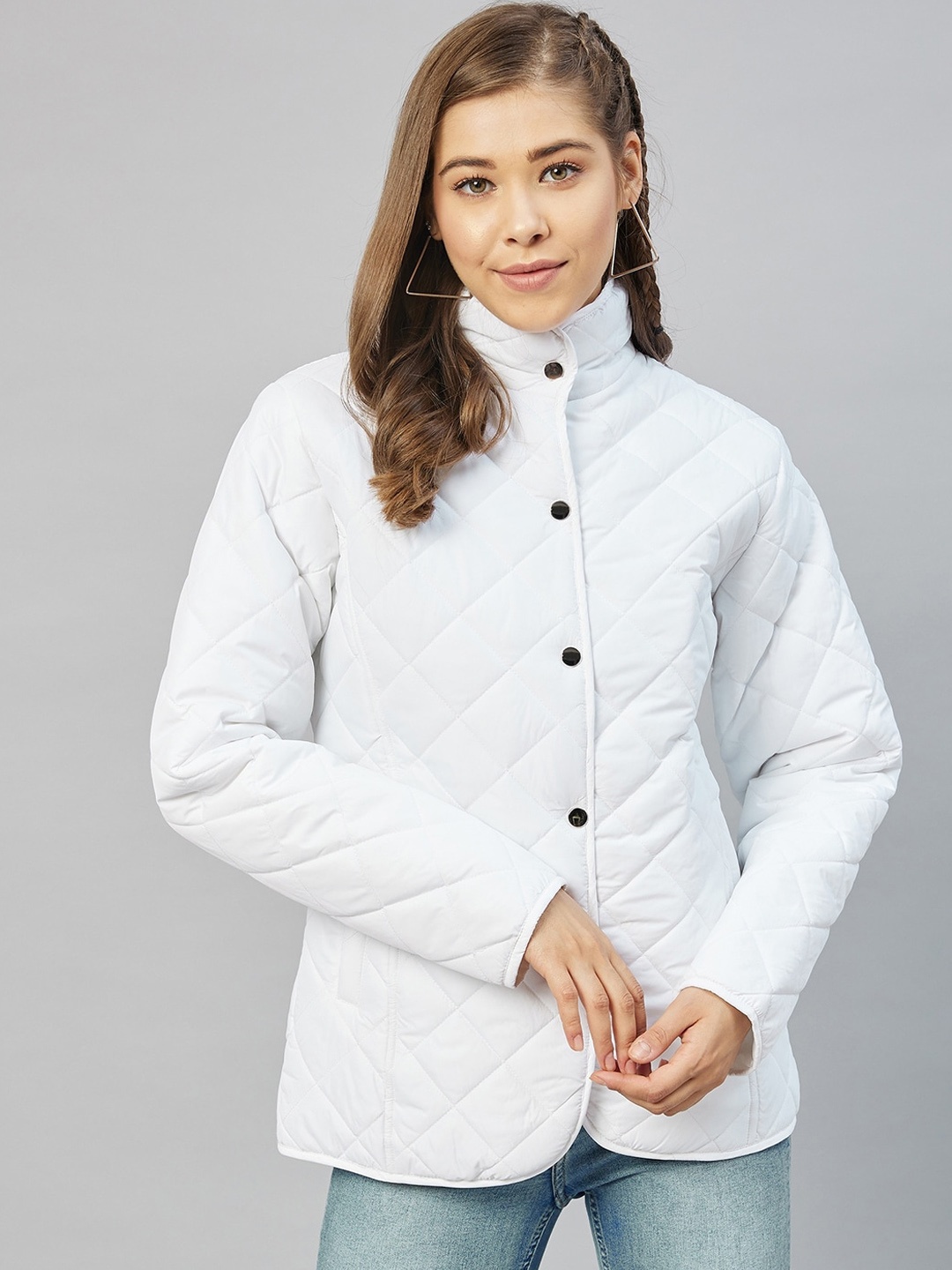 

Marie Claire Women White Lightweight Quilted Jacket