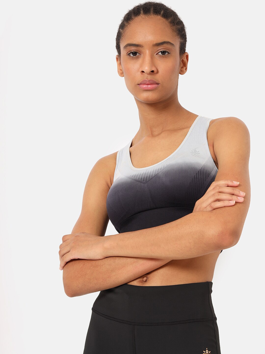 

Cultsport Black & White Seamless Ombre Sports Bra
