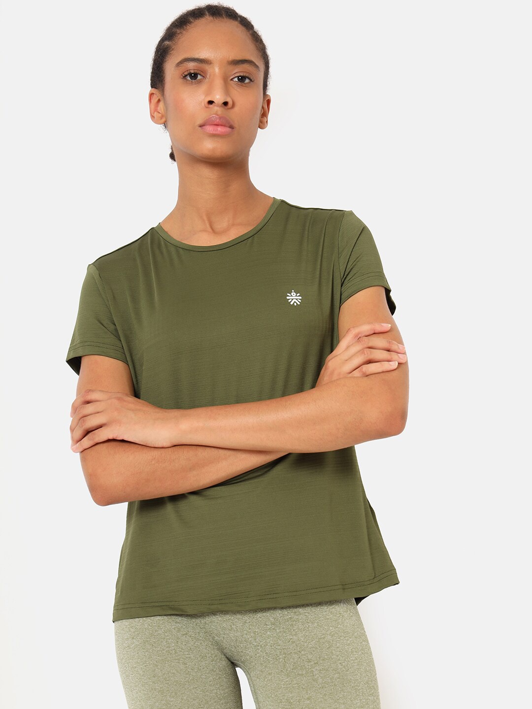 

Cultsport Women Olive Green Vitals Solid Running T-shirt
