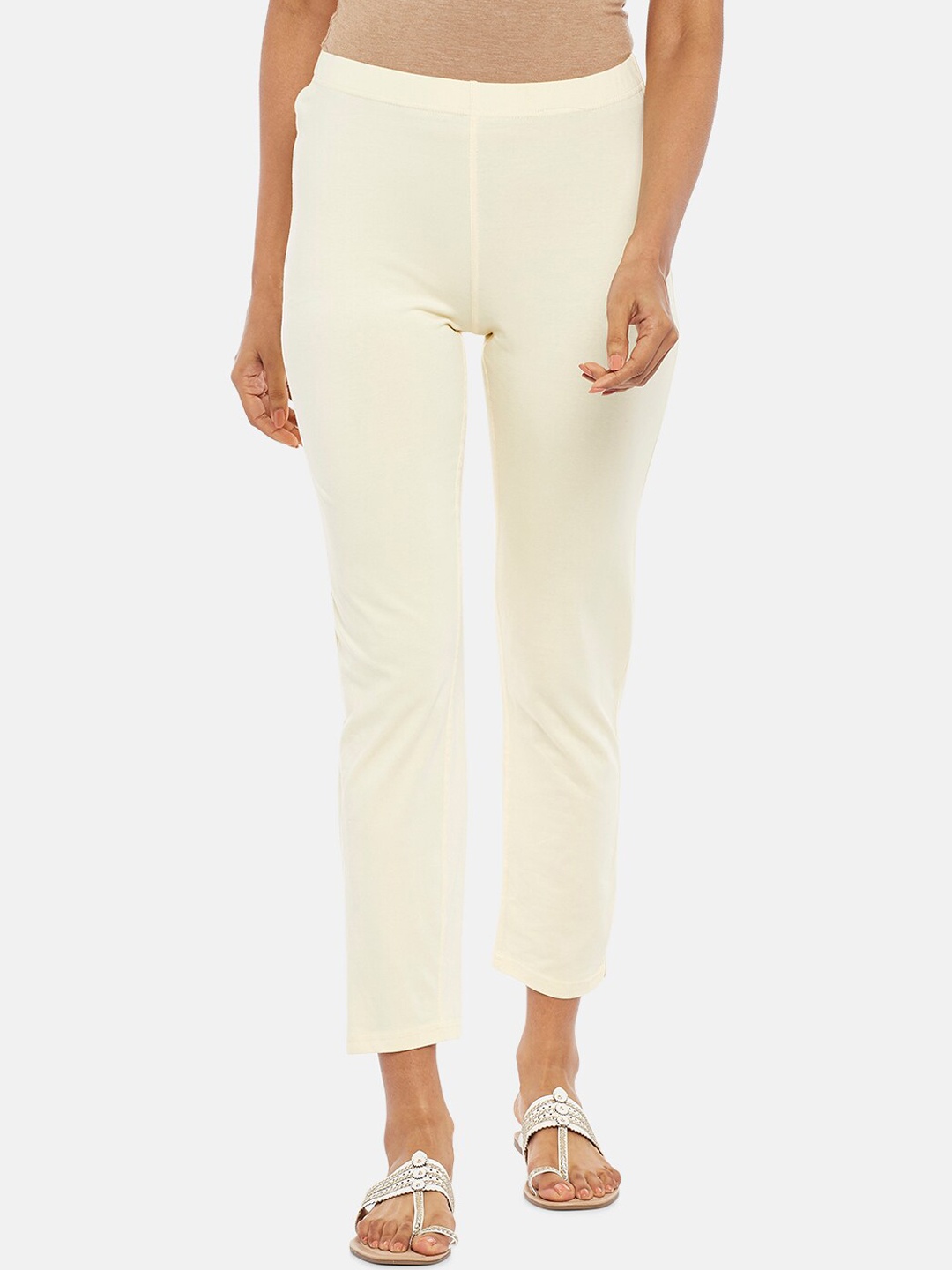 

RANGMANCH BY PANTALOONS Women Beige Regular Trousers