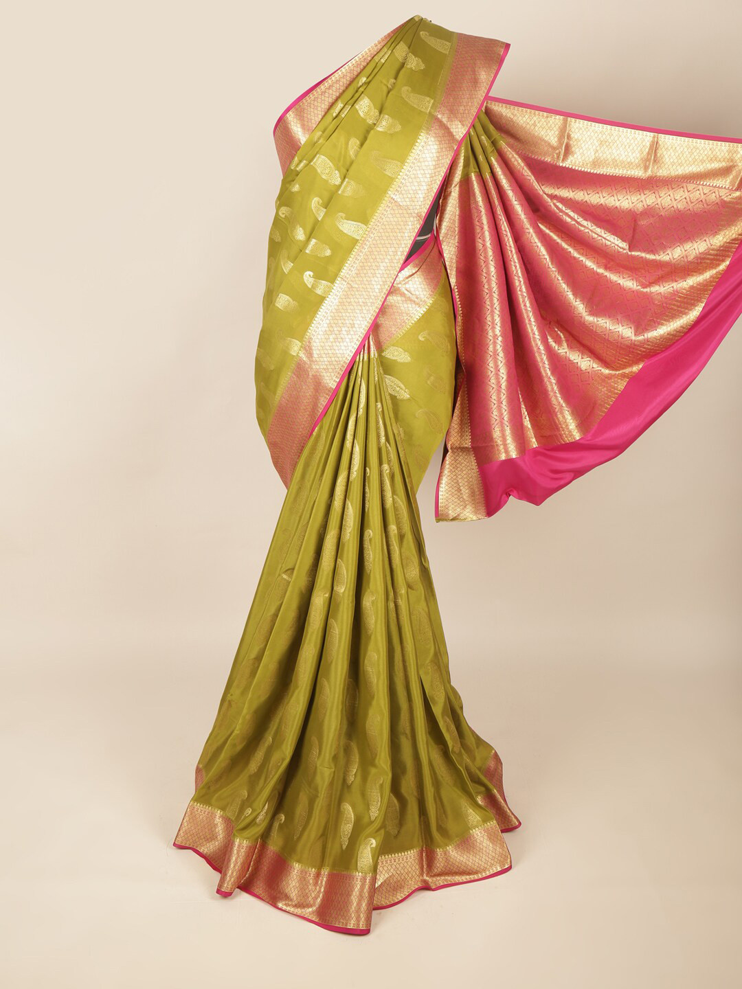 

Pothys Green & Maroon Woven Design Zari Art Silk Saree
