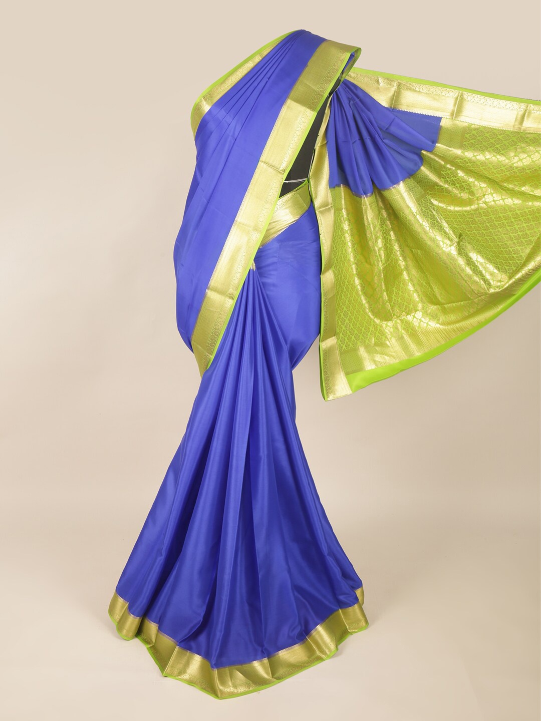 

Pothys Blue & Green Ethnic Motifs Art Silk Saree