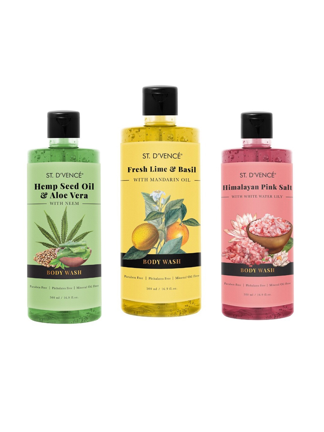 

ST. DVENCE Freshness Body Wash Combo - 500ml Each, Multi