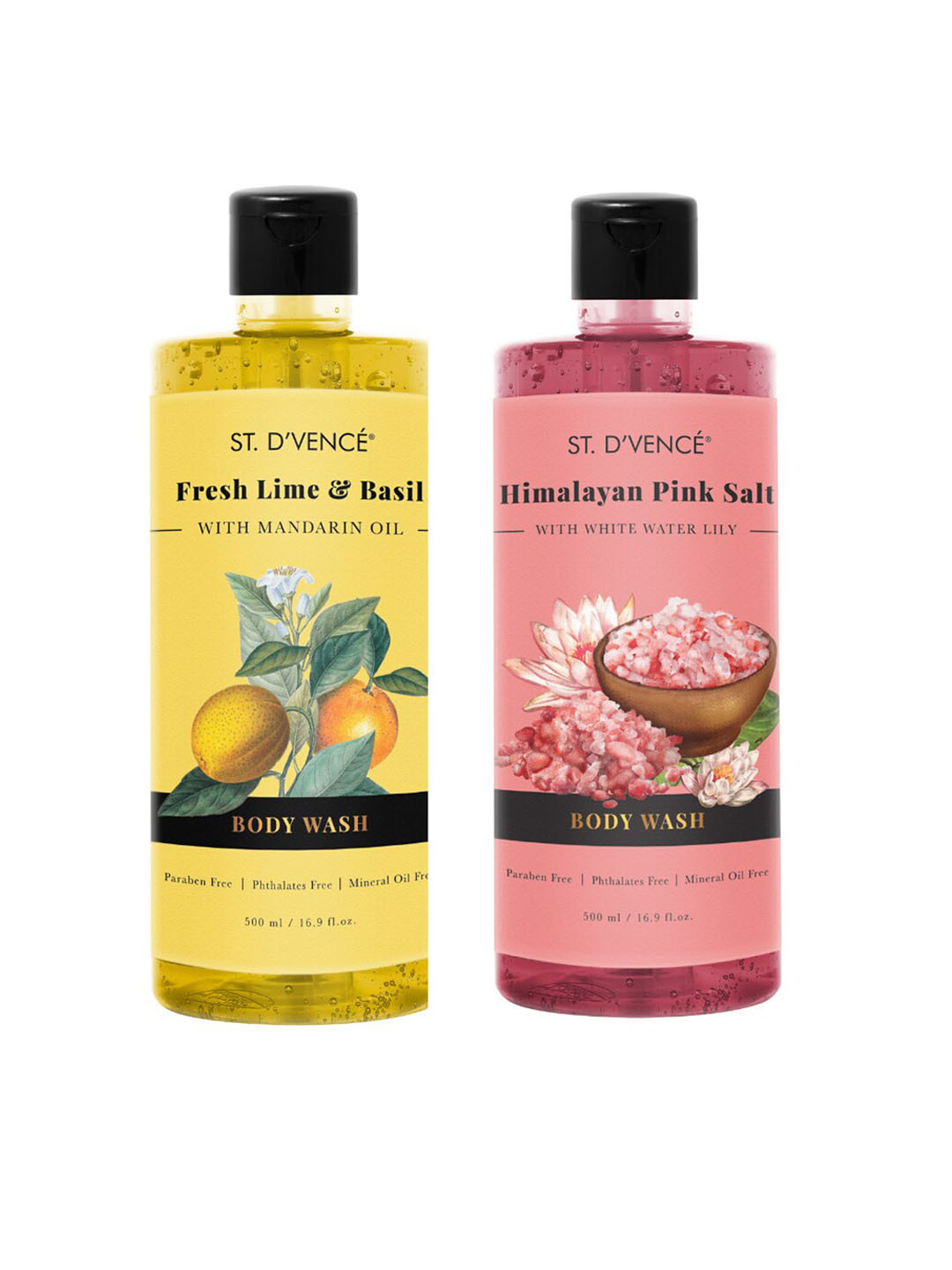 

ST. D'VENCE Set Of 2 Himalayan Pink Salt & Lime Lemon Body Wash 1000 ml