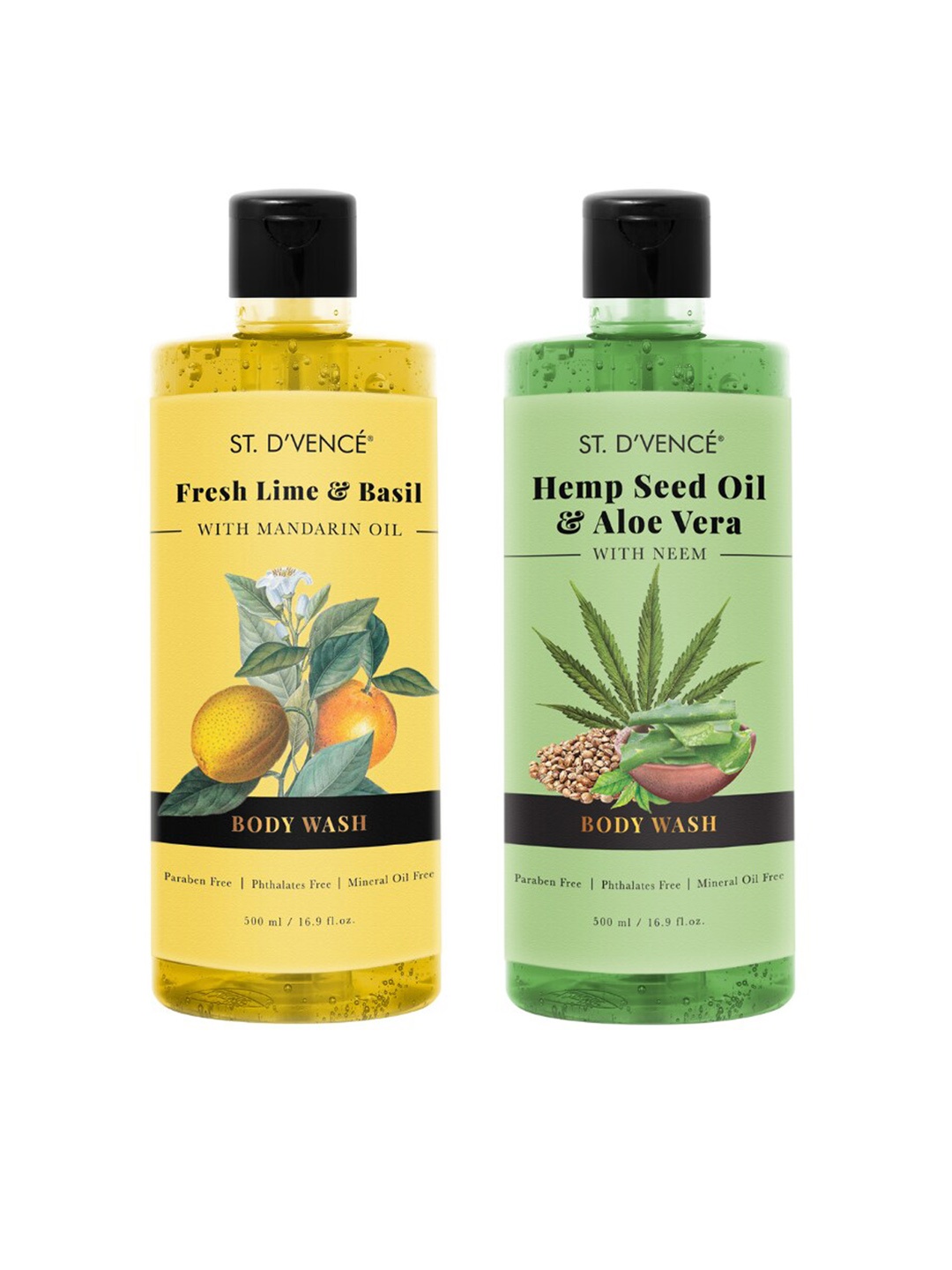 

ST. DVENCE Pack of 2 Body Wash - 500 ml Each, Yellow
