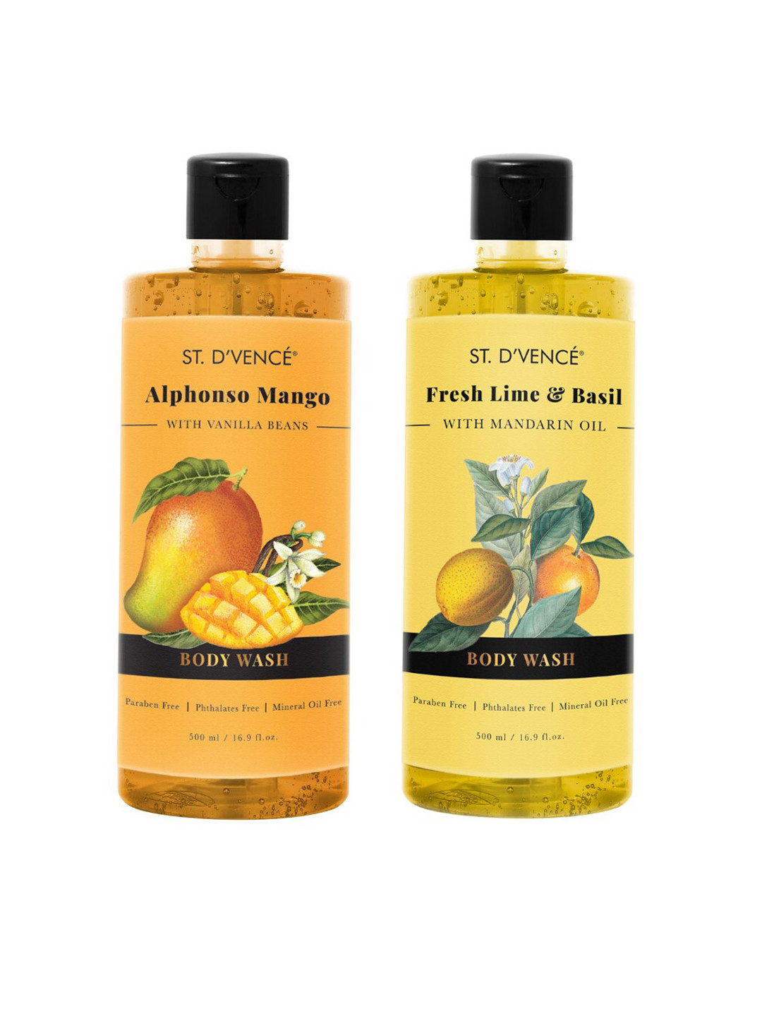 

ST. DVENCE Alphonso Mango & Lime Lemon Body Wash Combo 1000 ml, Transparent