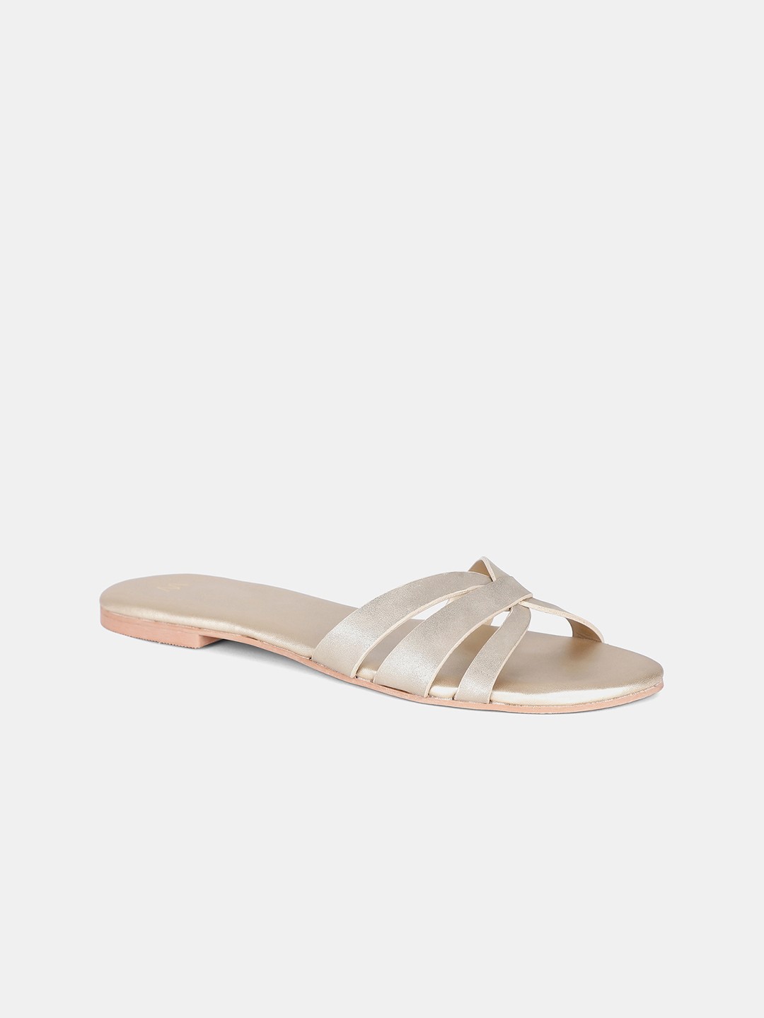 

W Women Gold-Toned Open Toe Flats