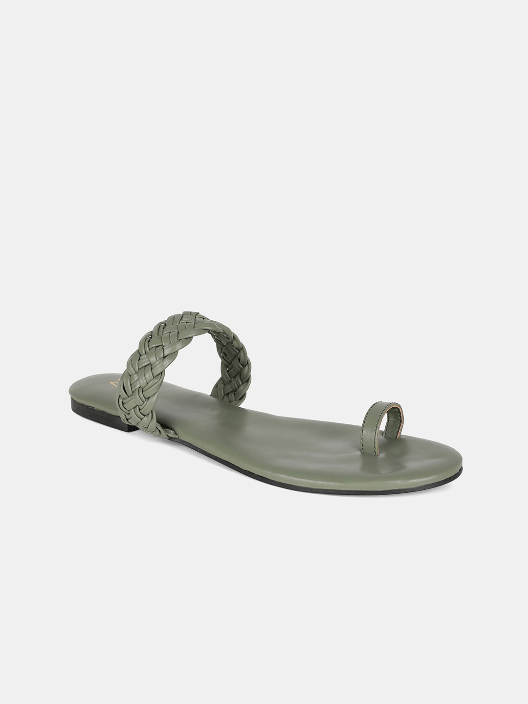 

W Women Green One Toe Flats