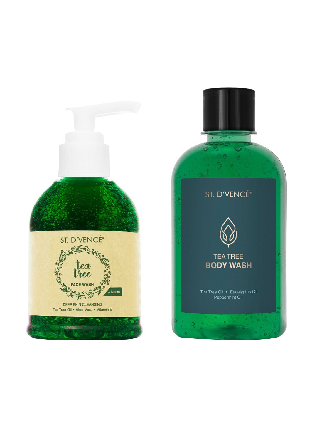 

ST. DVENCE Tea Tree Oil Face Wash & Body Wash Combo 425 ml, Green