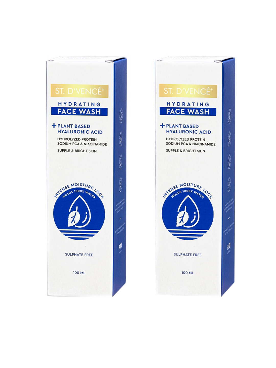 

ST. DVENCE Pack of 2 Hyaluronic Acid & Protein Face Wash - 100 ml Each, White