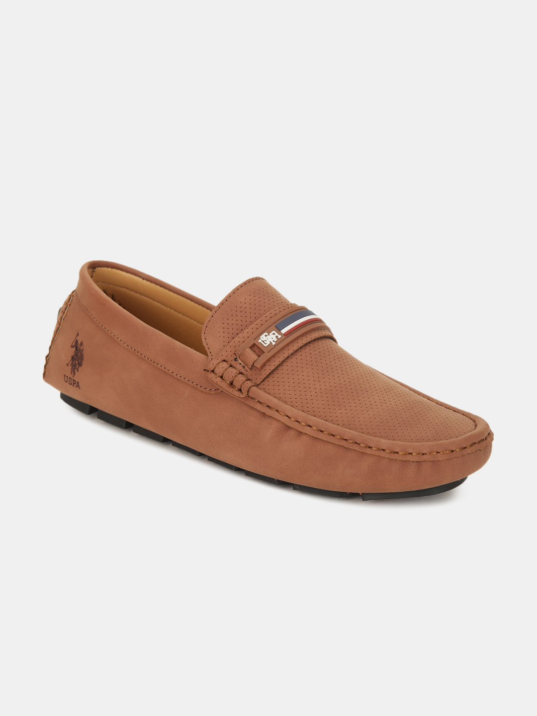 

U S Polo Assn Men Tan Textured PU Driving Shoes