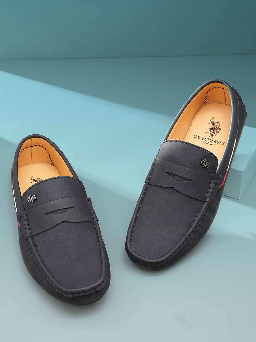 

U S Polo Assn Men Black PU Loafers
