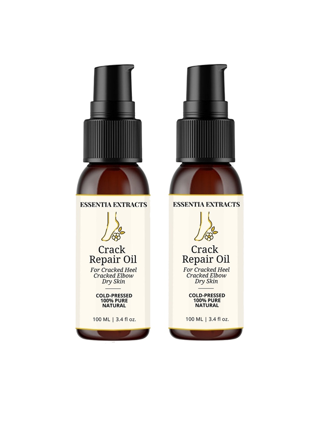 

ESSENTIA EXTRACTS Yellow Set of 2 Cracked Heel & Elbow Repair Oil 200 Ml