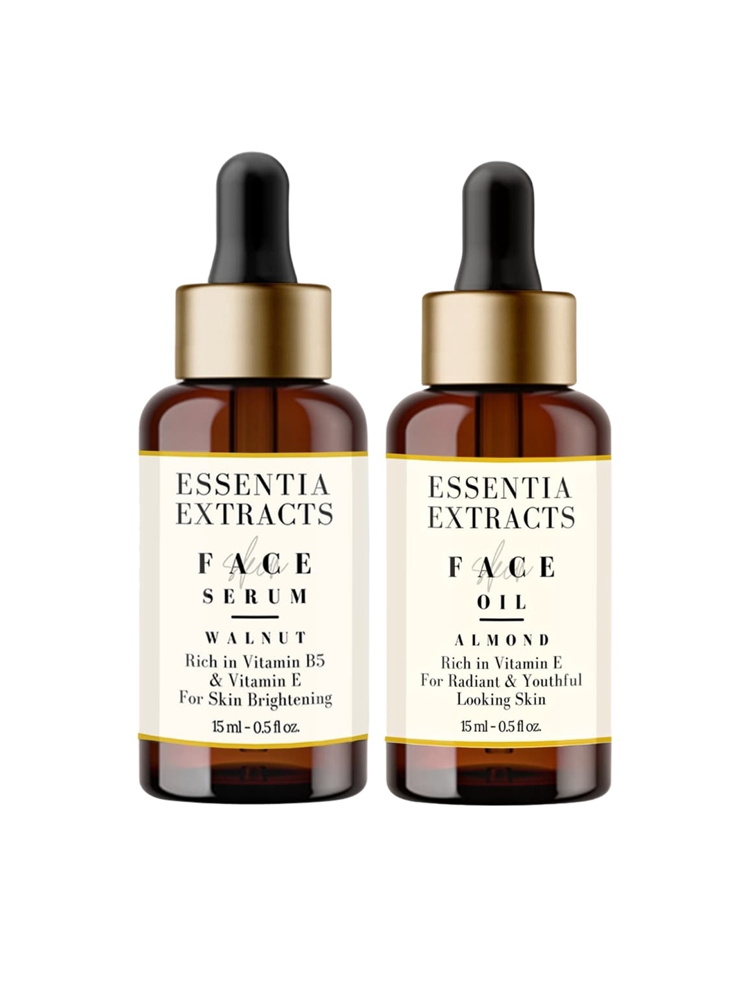 

ESSENTIA EXTRACTS Combo of Almond & Walnut Skin Brightening Facial Serum - 15ml Each, Brown