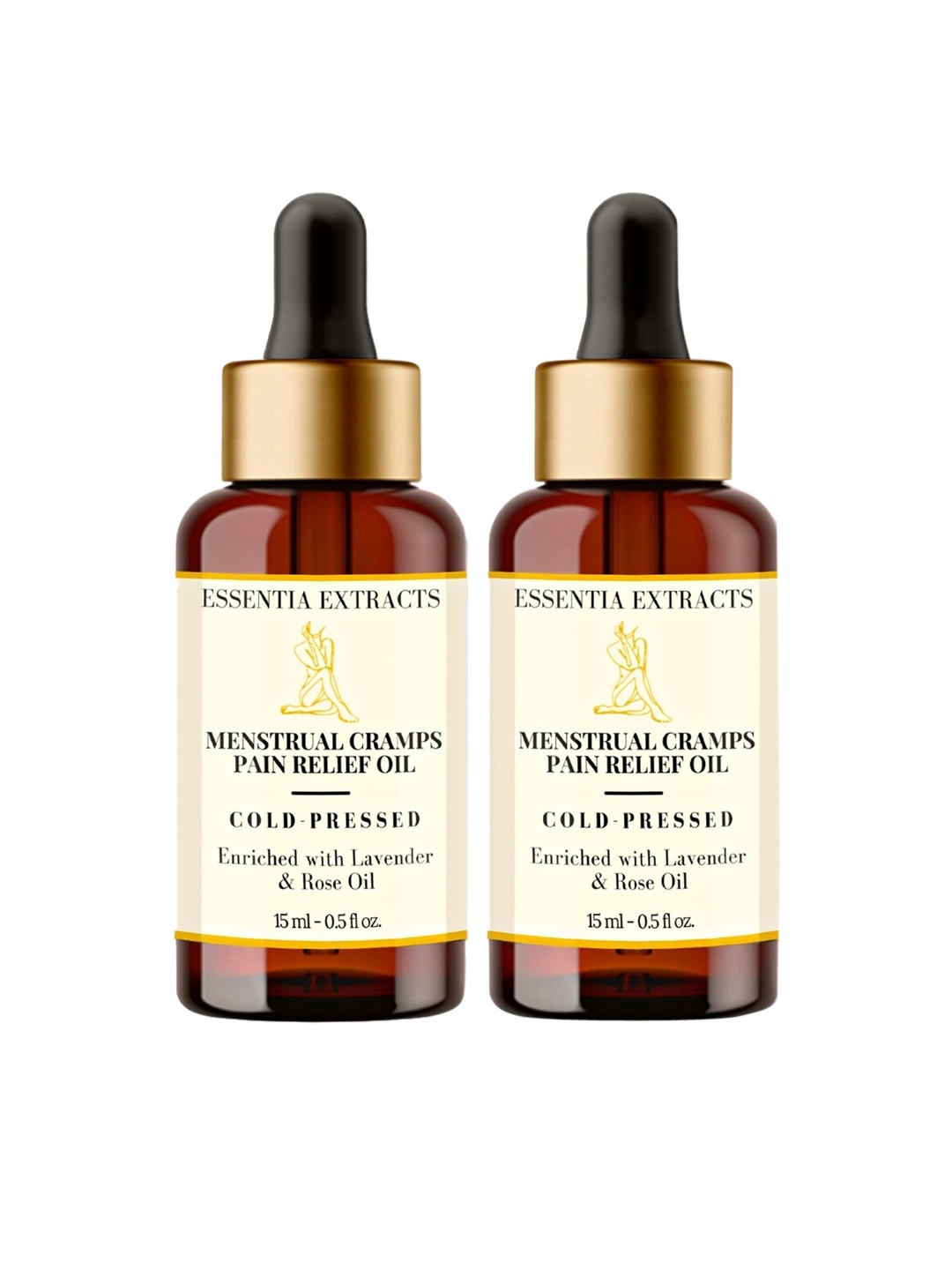 

ESSENTIA EXTRACTS Women Set of 2 Menstrual Cramps Pain Relief Oil 30ML, Yellow