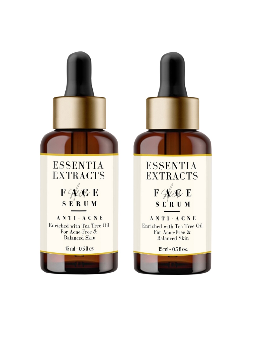 

ESSENTIA EXTRACTS Pack of 2 Tea Tree Anti-Acne Facial Serum - 15 ml Each, Brown